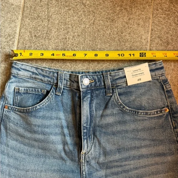 H&M Blue Keith Haring Heart-Patterned Wide Leg Jeans - Picture 6 of 10